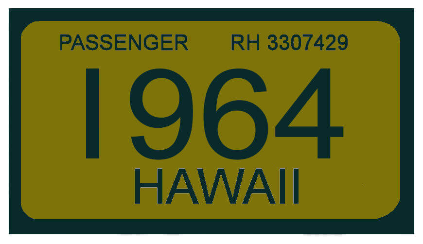 1964 Hawaii Registration Sticker